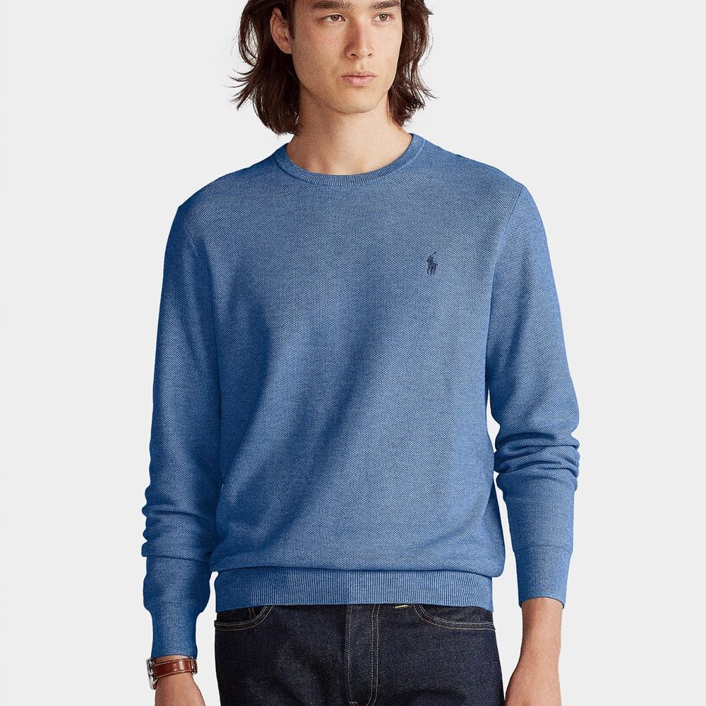 Polo Ralph Lauren Washable Merino Wool Light  Blue Sweater  XL Pullover NWOT